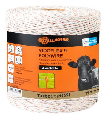Vidoflex 9 TurboLine blanc 400m Gallagher