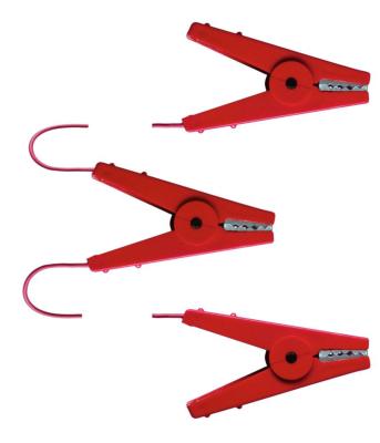 Cable de connexion avec 3 pinces rouge