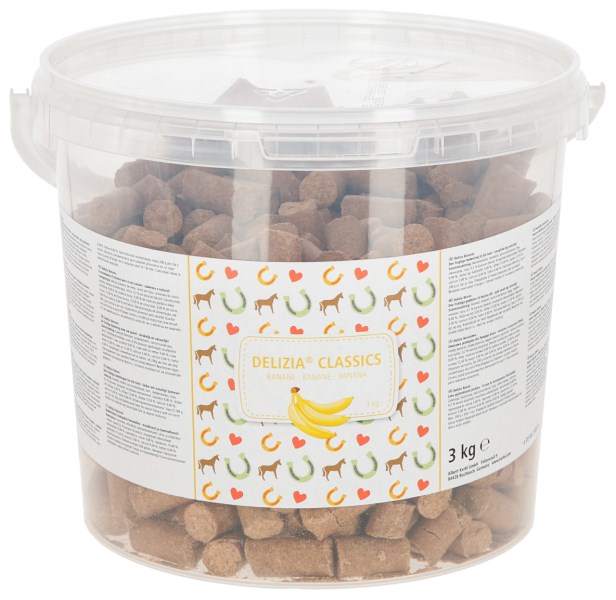 FRIANDISES DELIZIA pour chevaux et poneys - 3kg - saveur banane