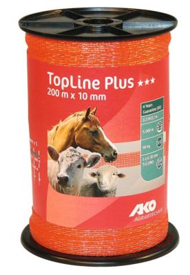 Ruban de clôture AKO TOPLine Plus 200 m 10mm orange
