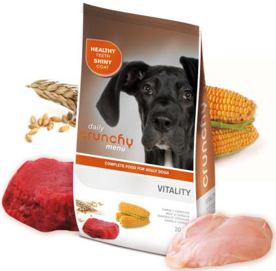 Croquettes chien CRUNCHY MENU VITALITY en 20kg